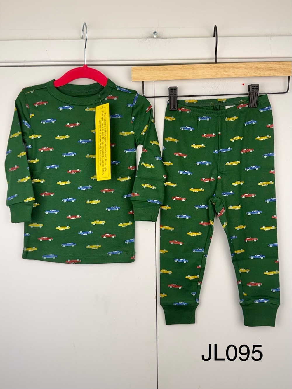 NWT Janie and Jack Car Print Pajama Set 18-24M Green